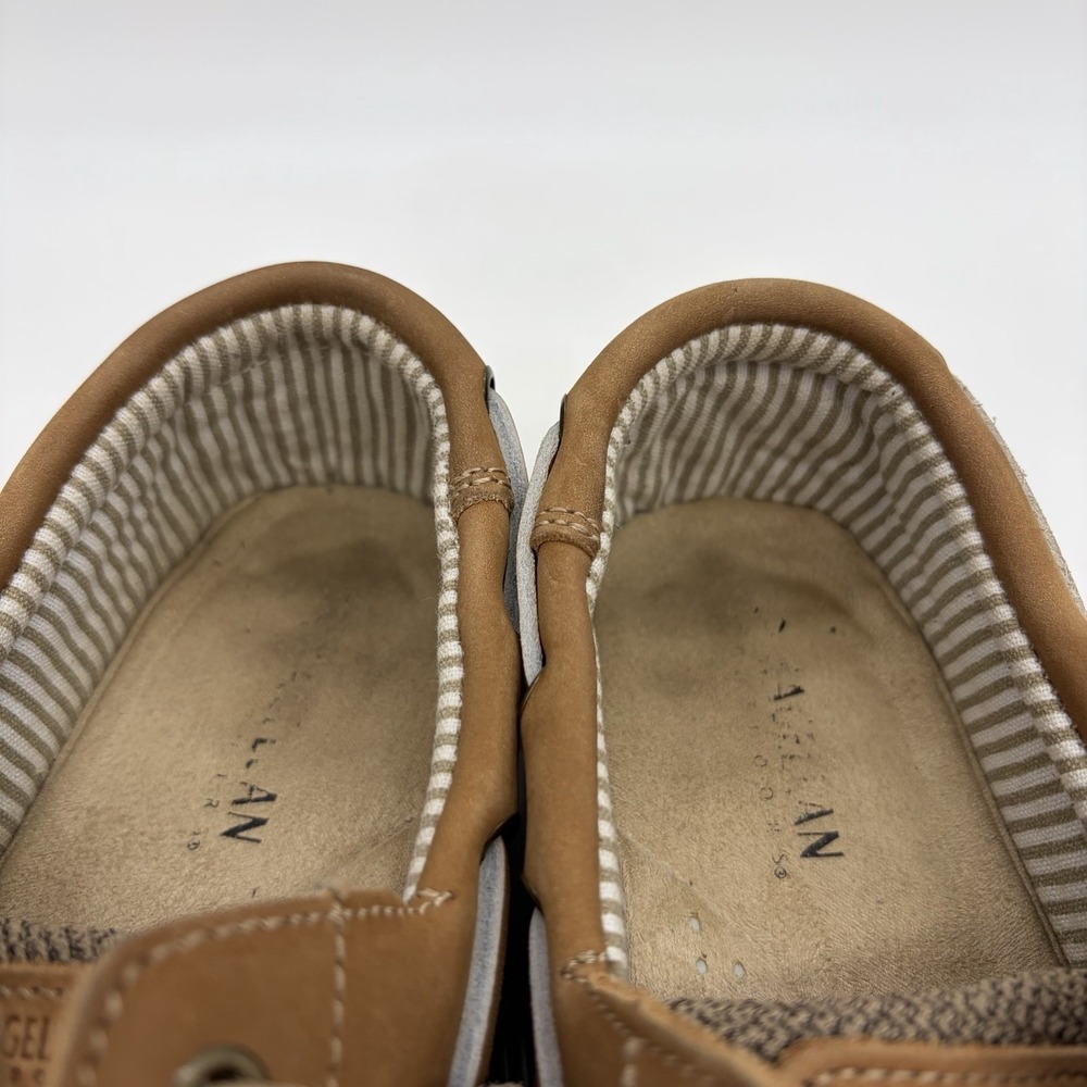 Magellan Womens 8.5 Shoes Boat Deck Brown Tan Leather Comfort Flat Round Toe - Picture 10 of 11